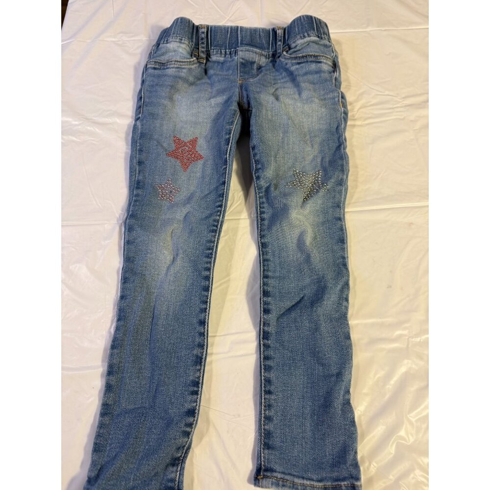 Gap Kids Girls Size 5 Leggings Jeans Jeggings Stretch Star Design Denim Pants